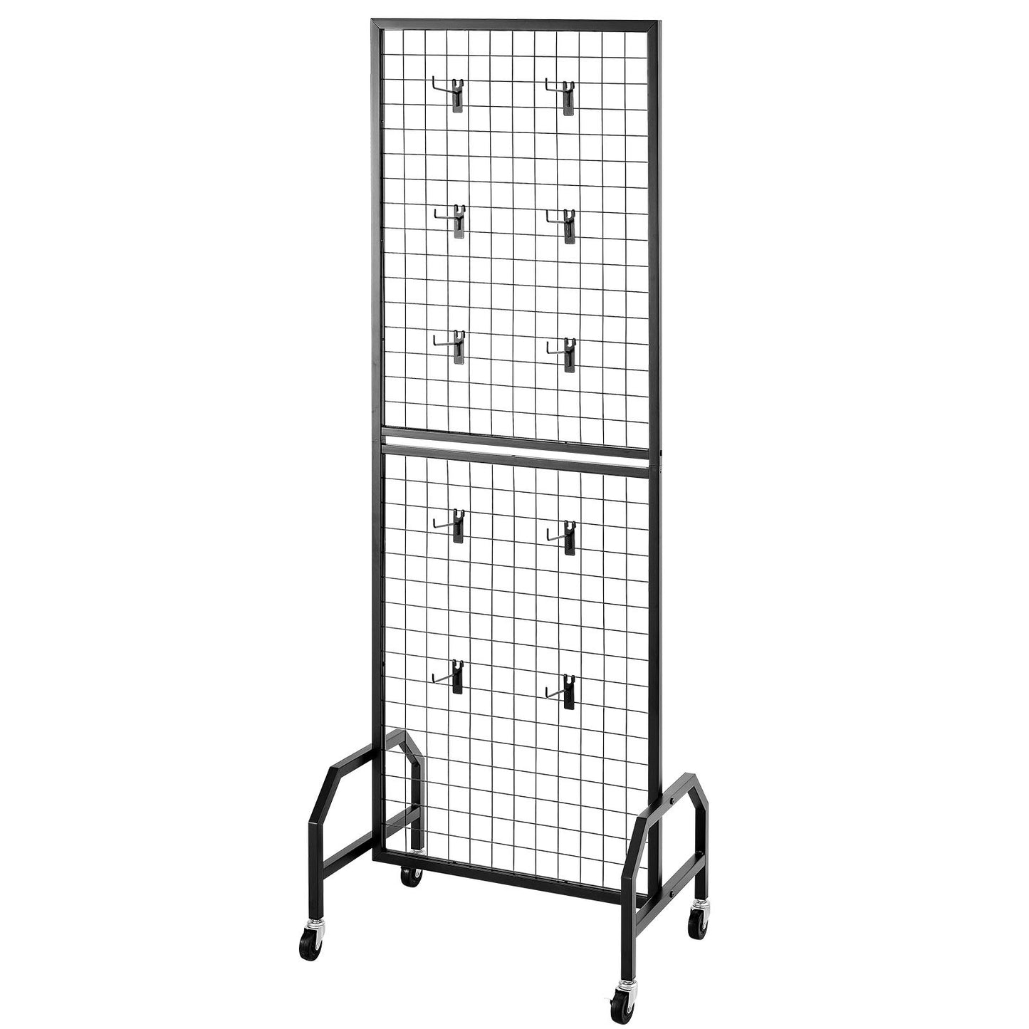 Grid Wall Panel Display Rack with Wheels & Hooks - 3 Packs