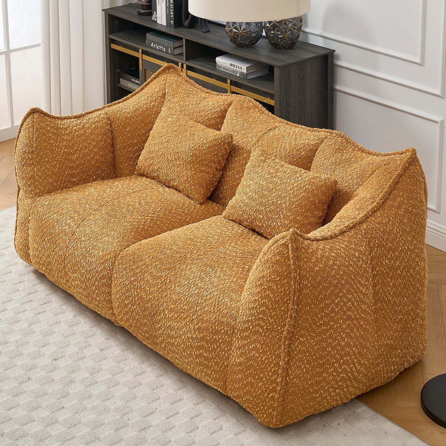 Yellow Beanbag Chair with Foam Core for Comfort & Relaxation