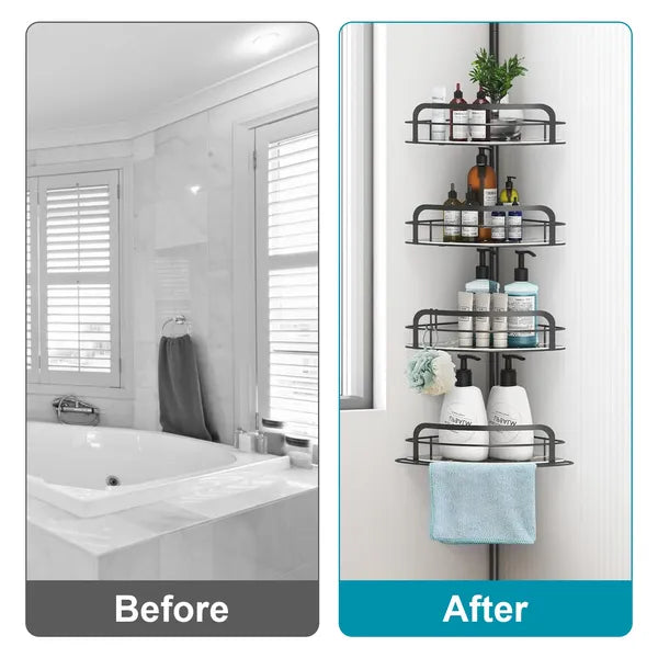 Rust-Resistant Corner Shower Caddy For Bathroom 4 Height Adjustable