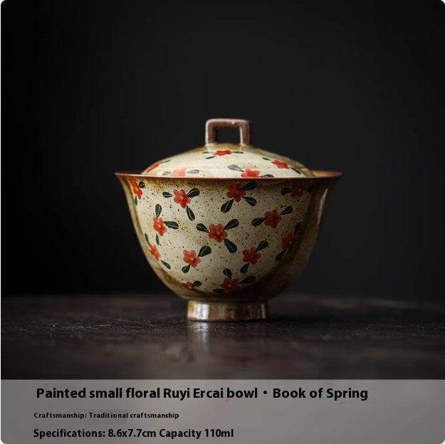 Small Floral Hand-Painted Ceramic Cup Set - Chinese Teaware, 50ml