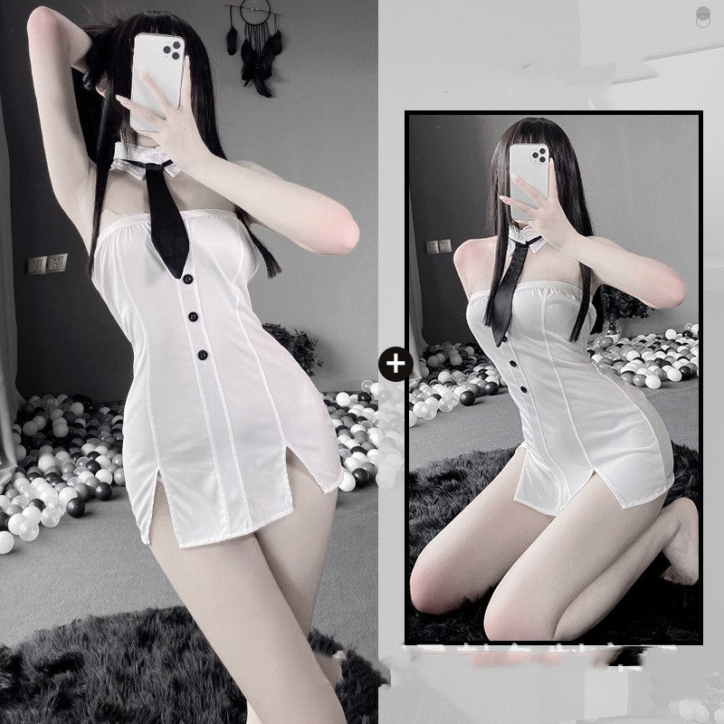 Women's Underwear Secretarial One-Piece Lingerie Set with Stockings