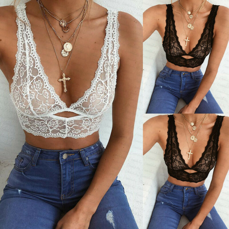 See-Through Deep V Lace Bra for Women - Ultra Thin, Soft & Comfortable