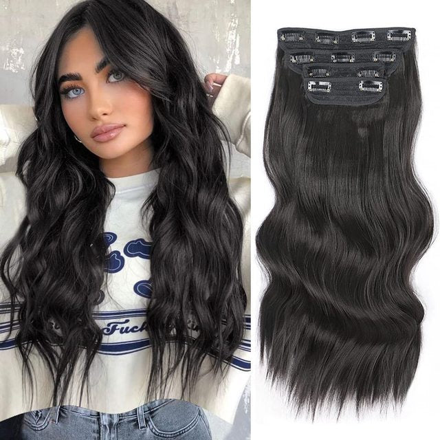 Women's Long Water Ripple Hair Extension 4-Piece Set