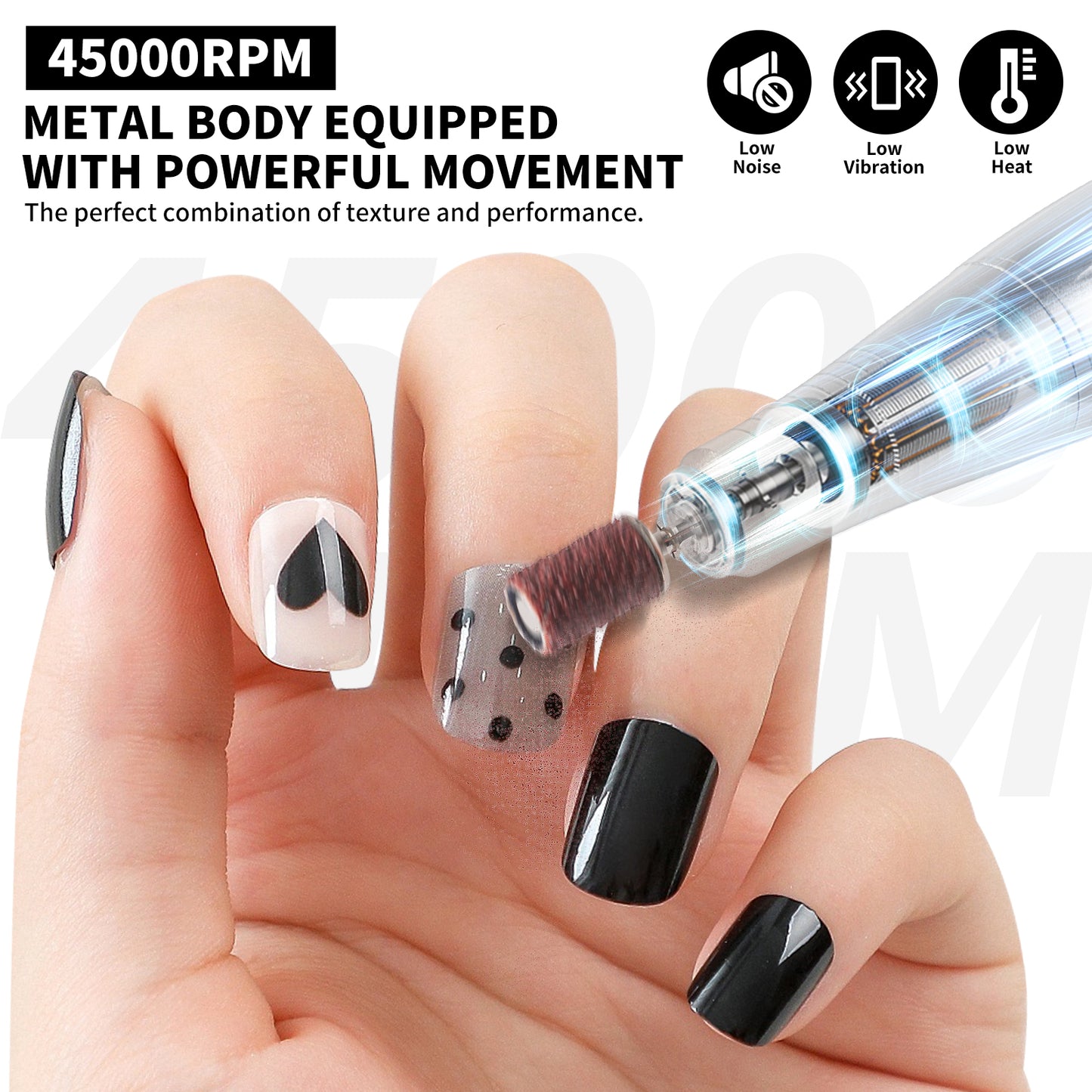 Professional Electric Nail Drill Machine - Rechargeable Manicure File Kit