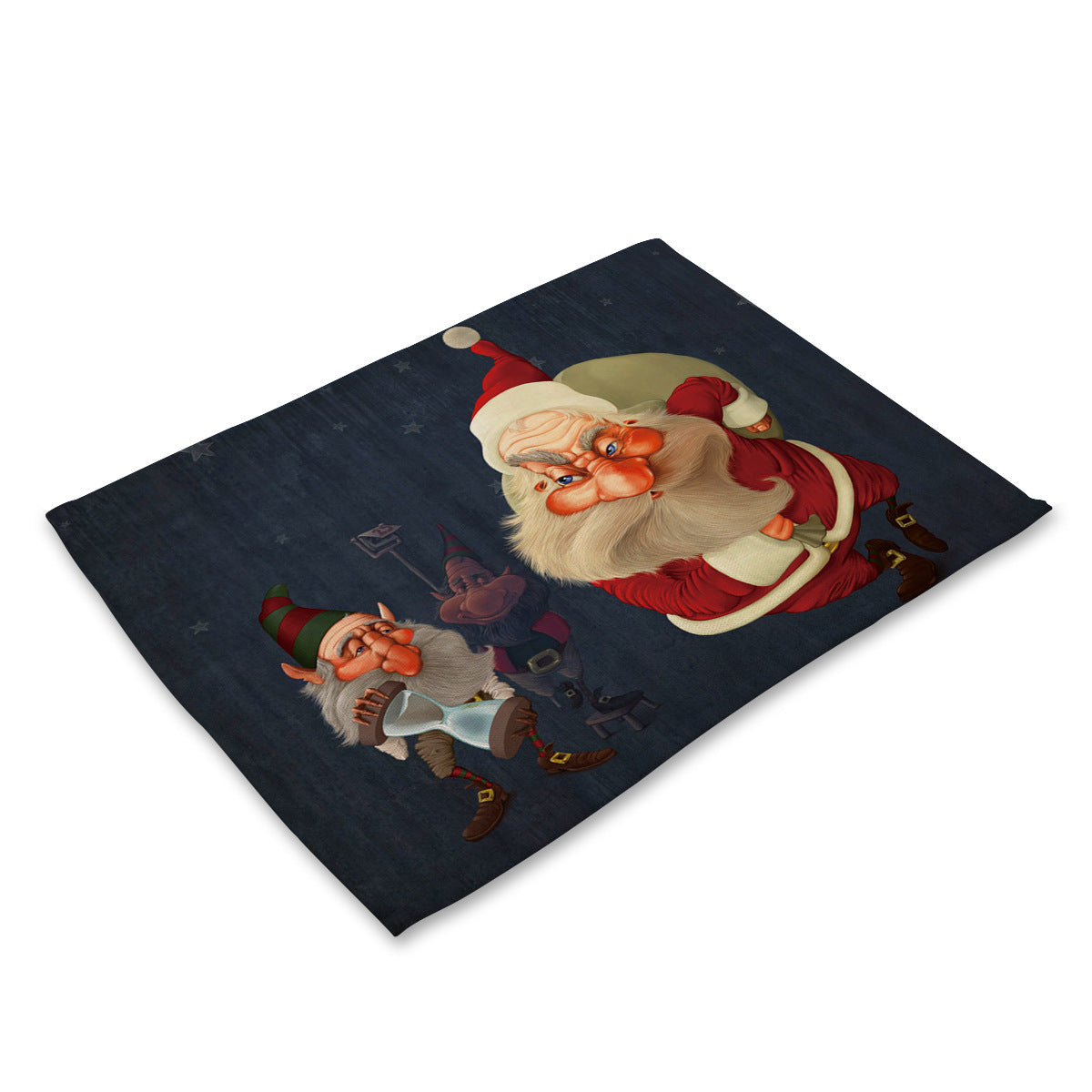 Santa Claus Printed Cotton Linen Placemat - Modern Kitchen Table Decor