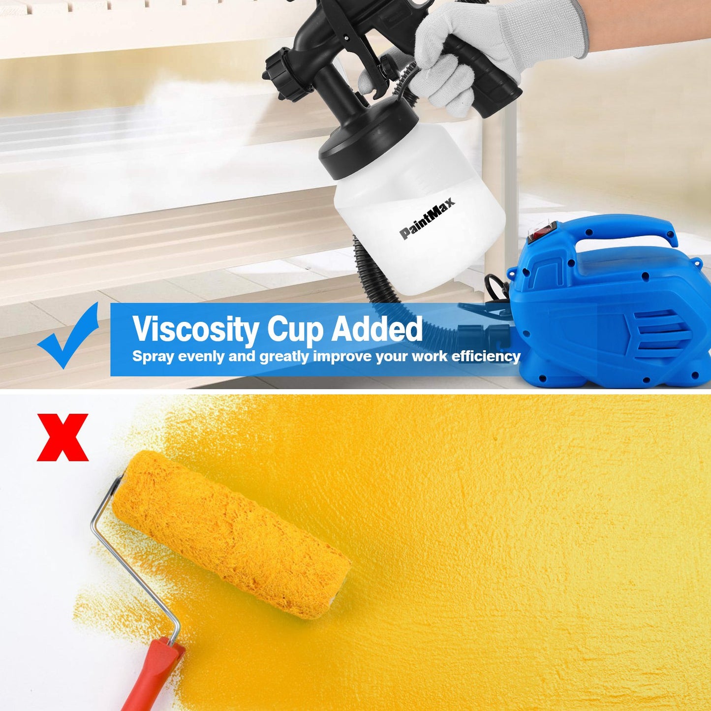 800ML Paint Spray Gun for Home Garden Decoration - 3 Pattern HVLP Painter