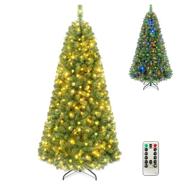 6 FT Pre-Lit Christmas Tree with 350 LED Lights & Remote Timer