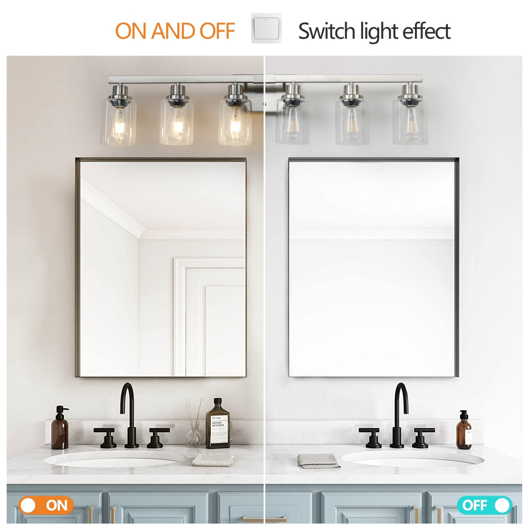 Modern 6-Light Bathroom Vanity Light Fixture - Brushed Nickel