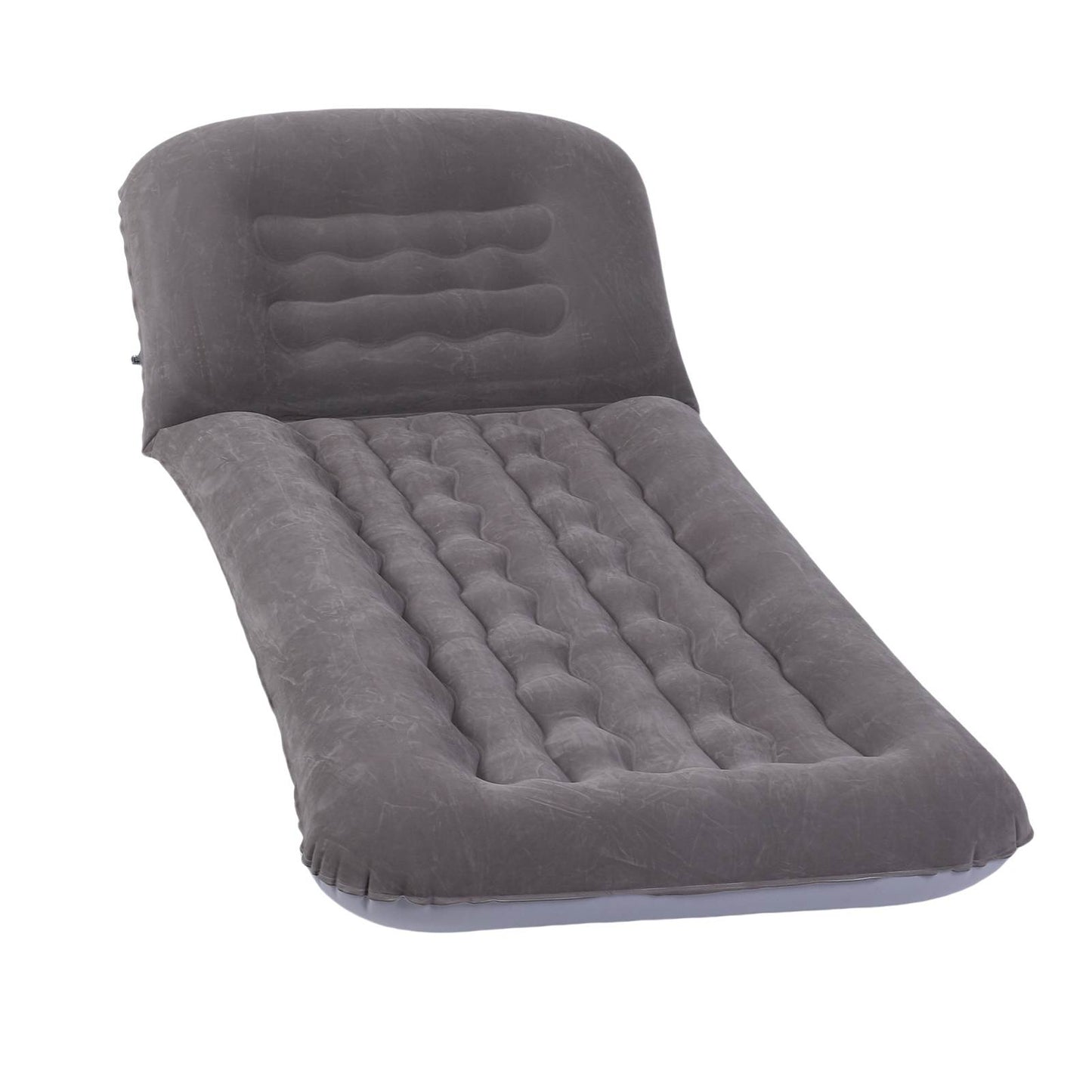 Inflatable Lounger With Adjustable Backrest Flocked PVC Portable Blow