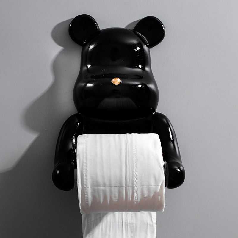 Animal Tissue Box Holder Wall Hanging Resin Figurine for Bathroom Decor