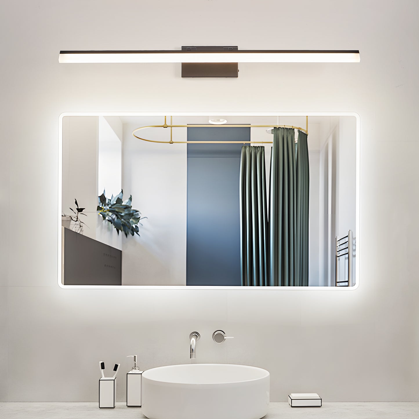 Modern LED Bathroom Vanity Light - Sleek Black Wall Fixture