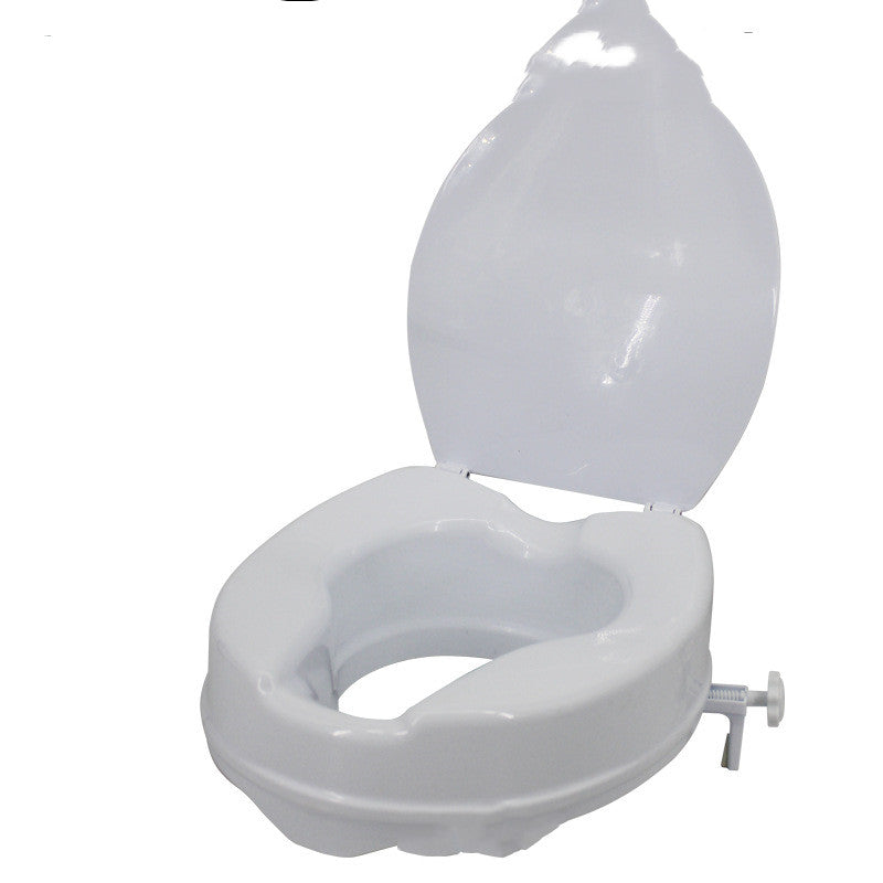 Toilet Booster Seat for Elderly and Pregnant Women with Armrests - Adjustable Bathroom Step Stool