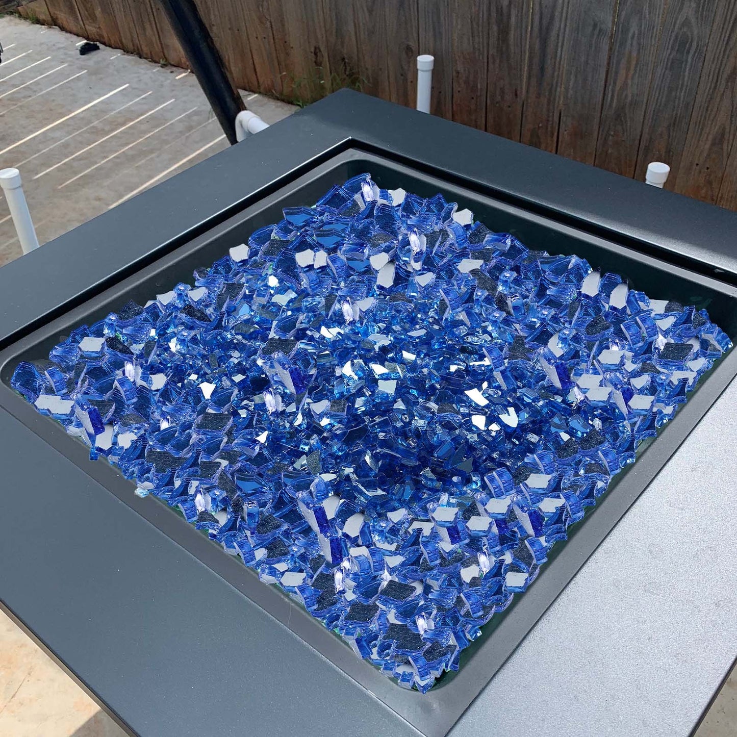 10 lbs Cobalt Blue Fire Glass Rocks for Fire Pit Tables - Tempered & Reflective