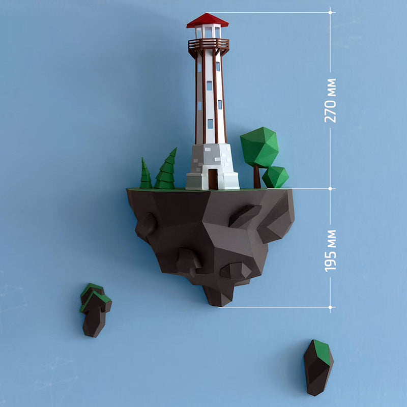 46cm Island Lighthouse Paper Model Wall Hanging Decor - Home & Garden
