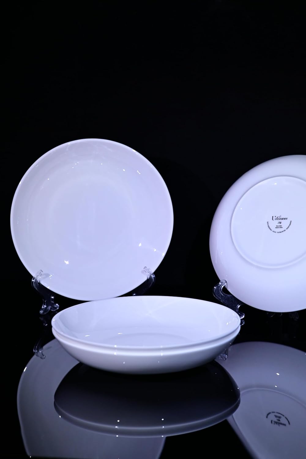 Bone China Dinnerware Set - 4-Piece 8.5-Inch Pasta Plates