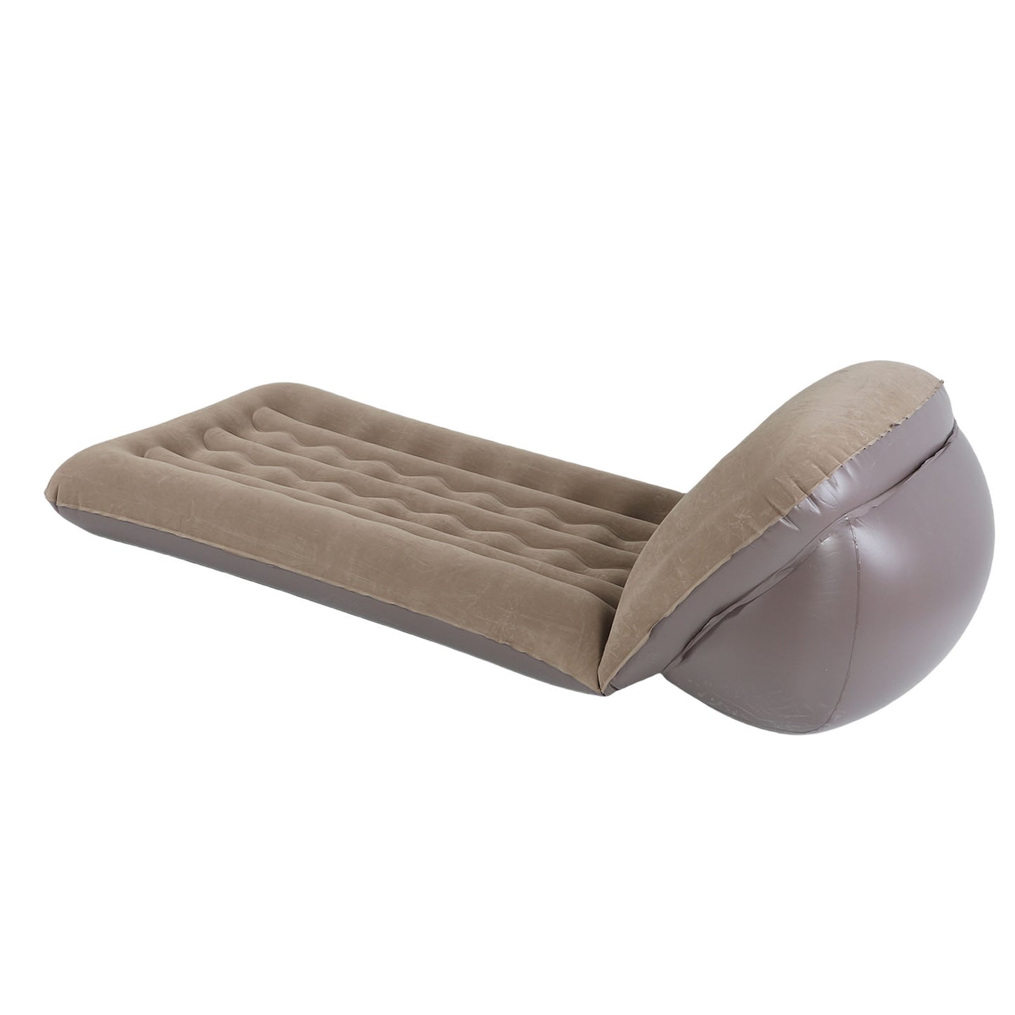 Inflatable Mattress With Adjustable Backrest Brown Portable Foldable