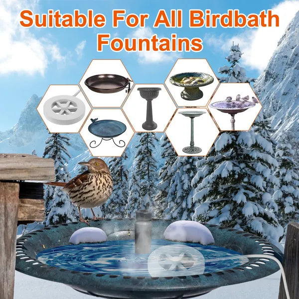 Outdoor Bird Bath Heater 70W Waterproof Deicer with Thermostat - Winter Water Warmer