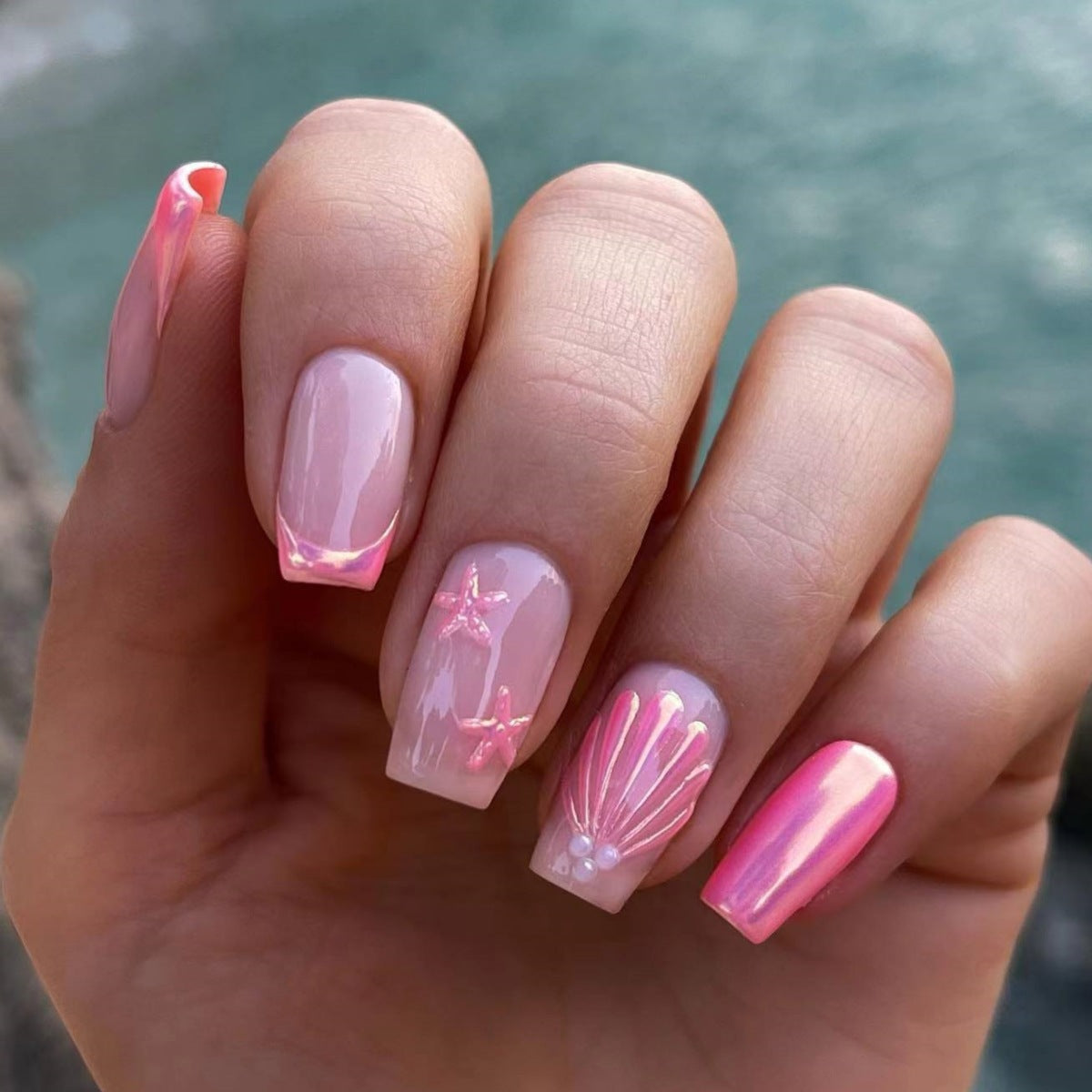 3D Rhinestone Fake Nails Set - Multiple Colors for Nail Art & Manicure