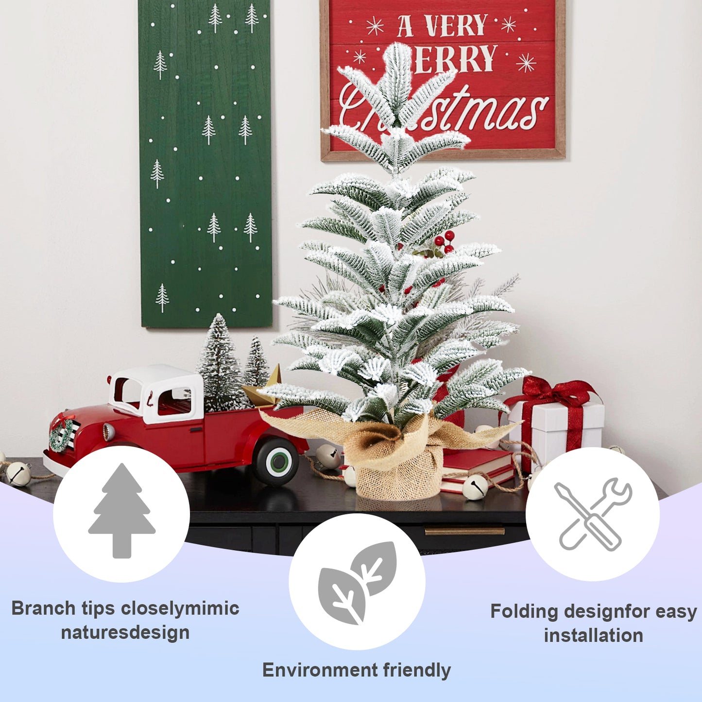 50cm Artificial Christmas Tree - All-PE Cut Twine Design