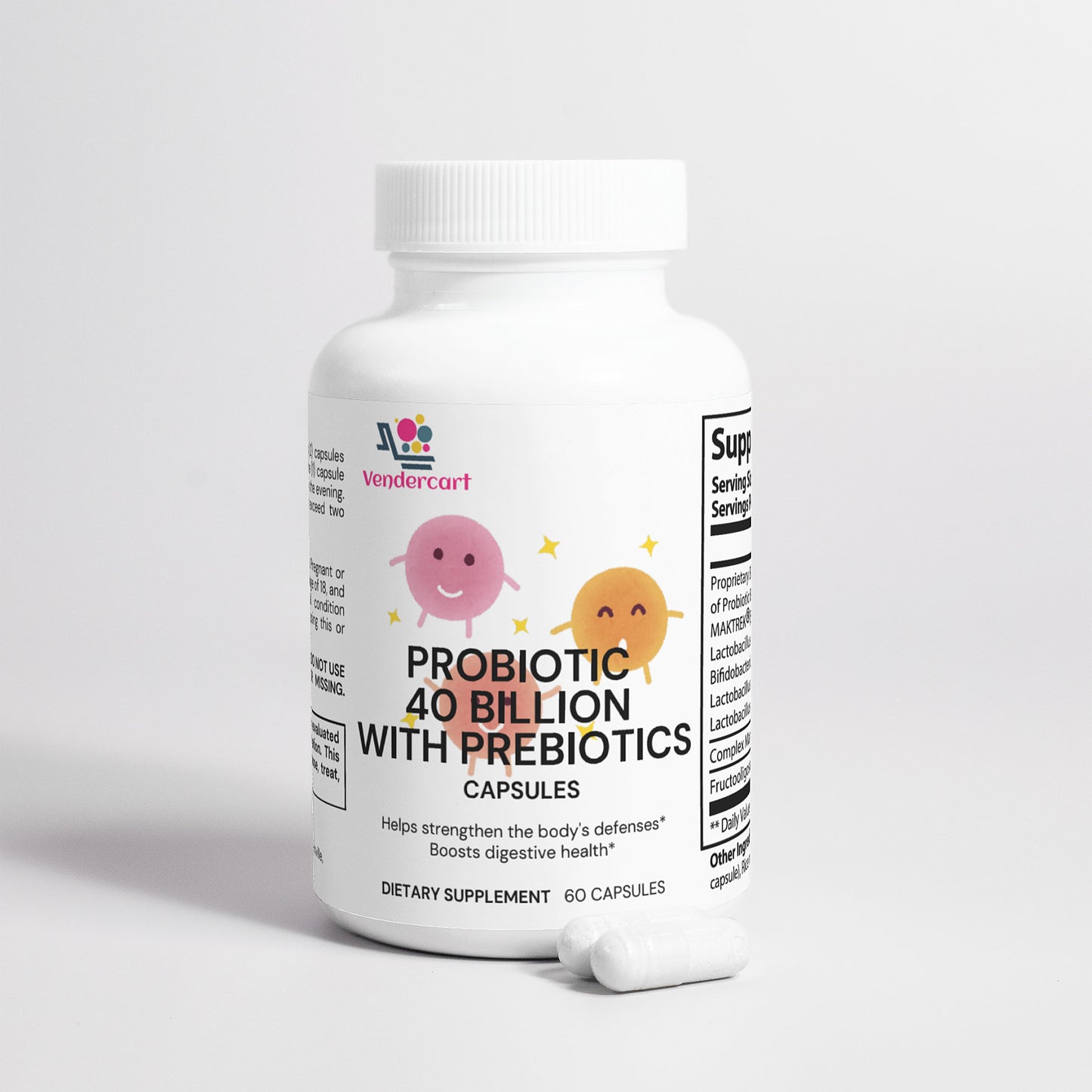 Probiotic 40 Billion CFU Supplement with Prebiotics for Digestive Health