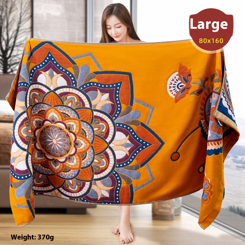 Pure Cotton Large Bath Towel - Oversized Home & Garden Towels 80x160cm
