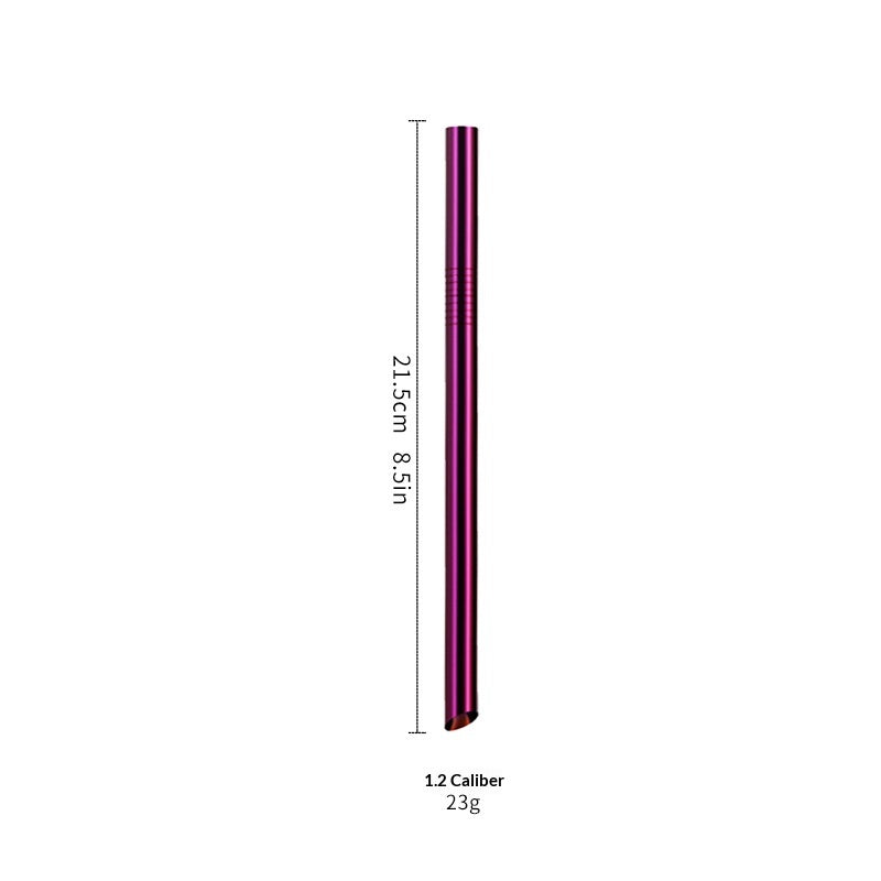 Stainless Steel Angled Straw Drinkware Set for Milk Tea and Beverages