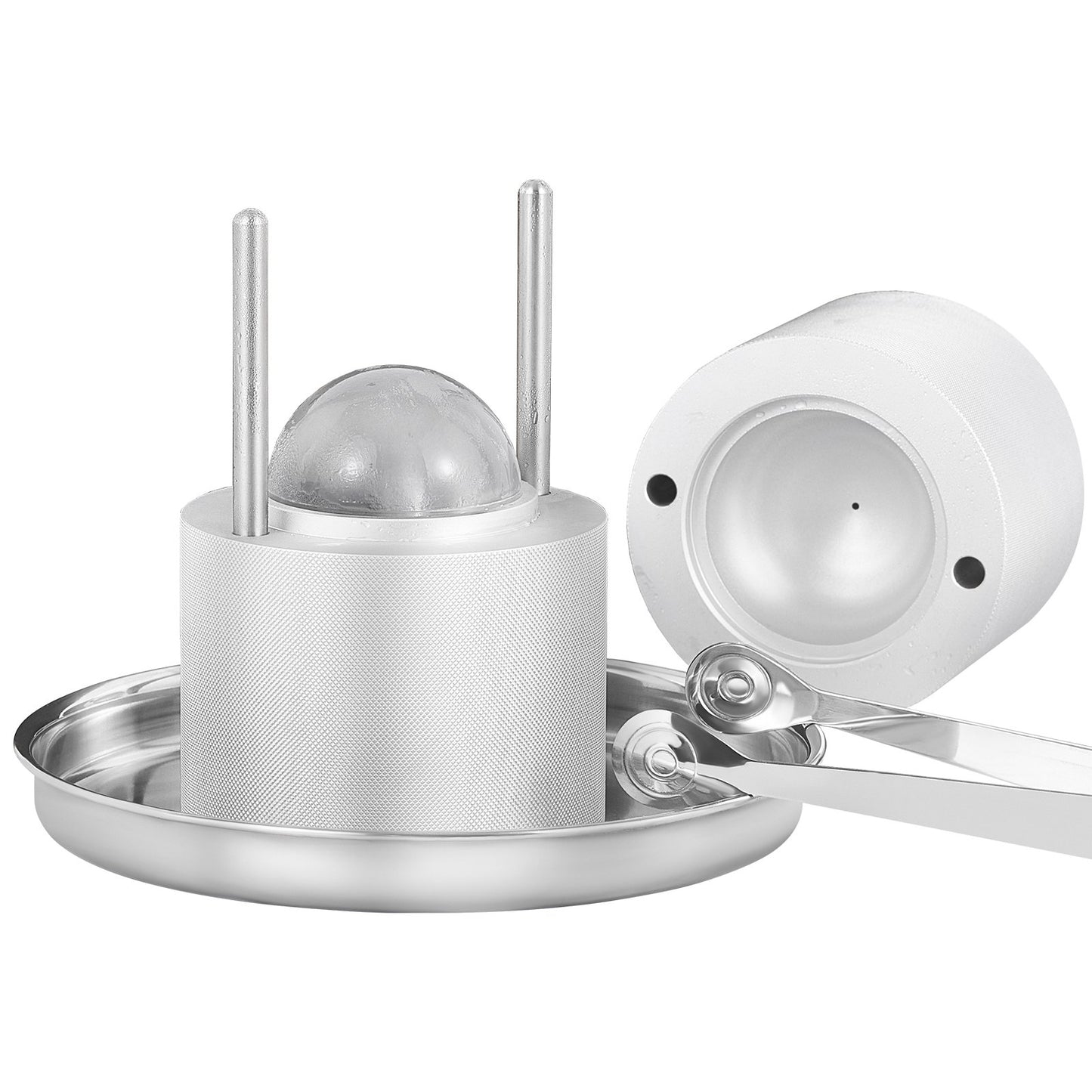 Ice Ball Maker - 2.4-Inch Aluminum Press Kit with Drip Tray