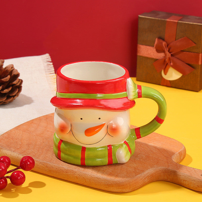 Korean Style Ceramic Mug with Cover for Hot Beverages - Cartoon Girl Design
