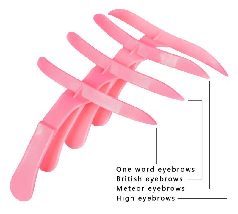 Eyebrow Stencil Set - 4pc Plastic Positioning Tool