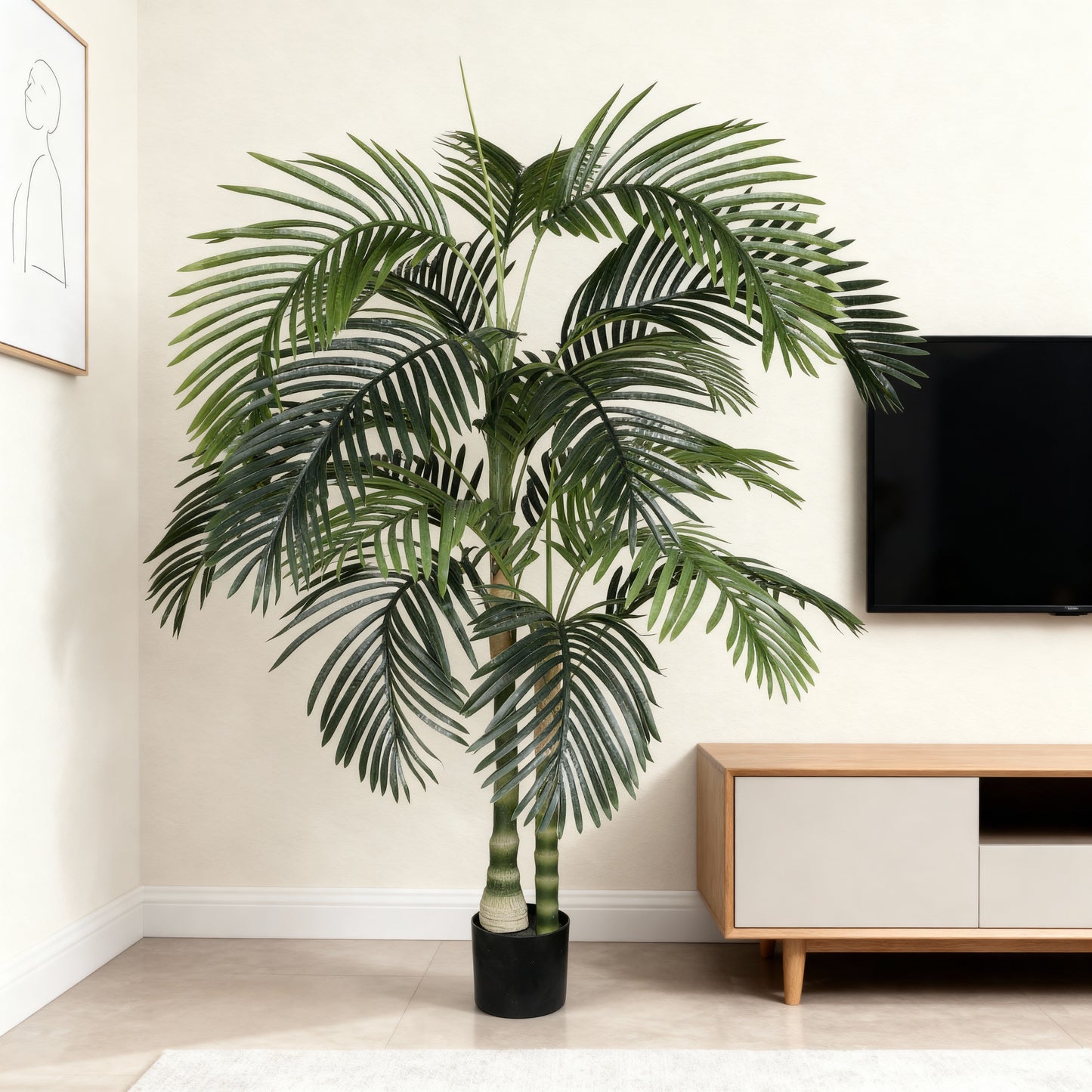 Artificial Palm Tree - 6FT Tropical Faux Plant with Pot