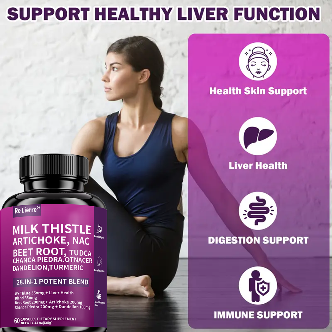 Milk Thistle & Herbal Liver Support Supplement - 60 Capsules