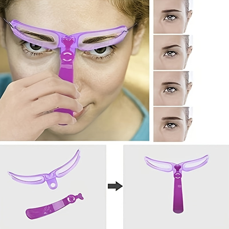 Eyebrow Stencil Kit with 8 Reusable Shapes & Handle for Precise Brows