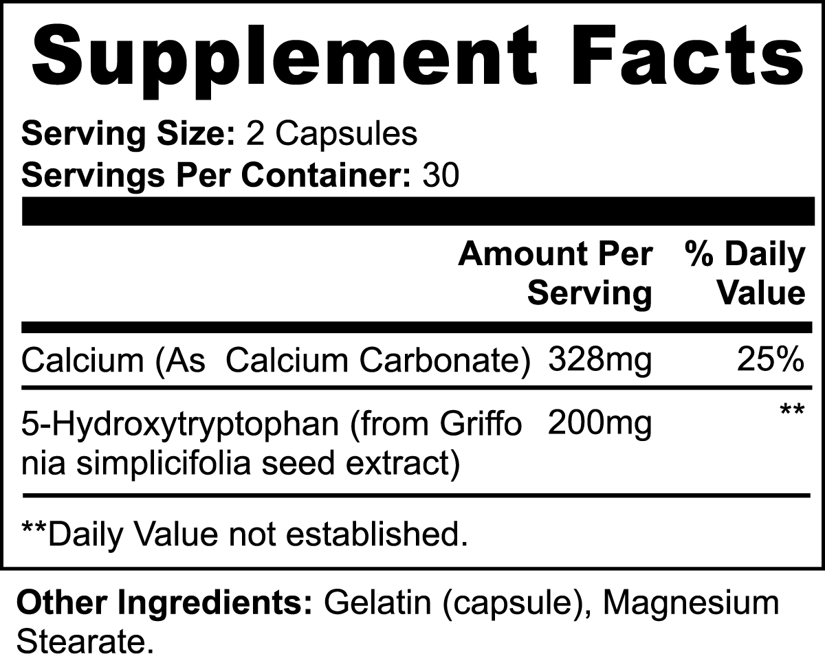 5-HTP Dietary Supplement - 60 Capsules for Mood & Sleep Support