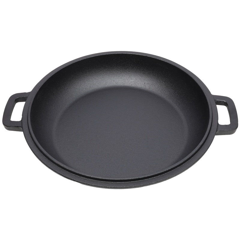 Pre-Seasoned Cast Iron Dutch Oven with Dual Handles - Black
