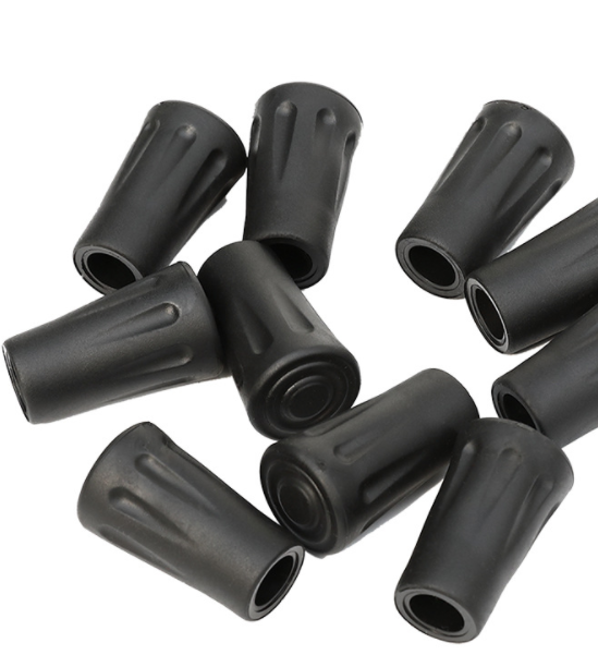 Outdoor Trekking Pole Rubber Sleeve - Round Tip Cover, Black, 20PCS