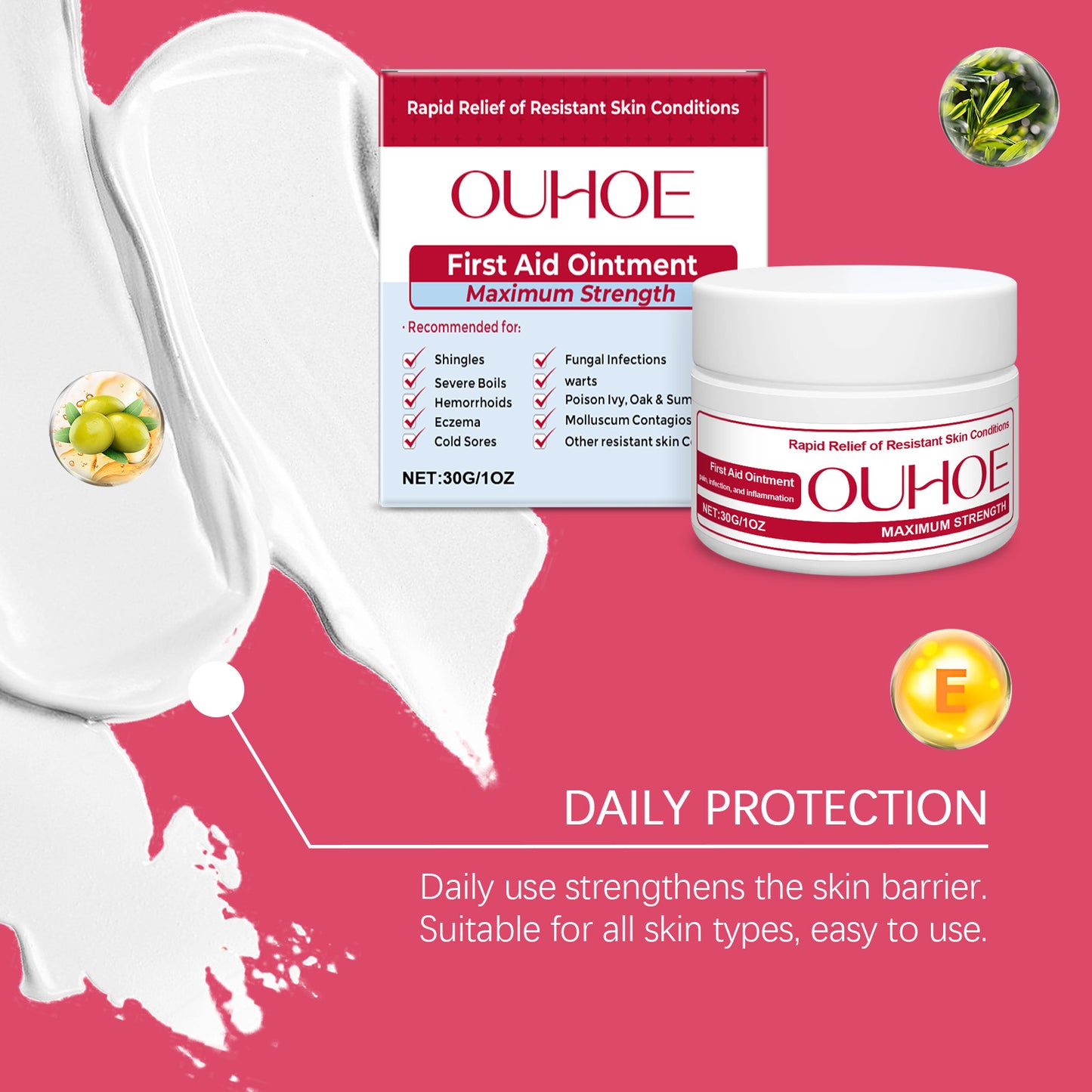 Skin Soothing Balm for Sensitive Skin - Moisturizing Cream with Vitamin E