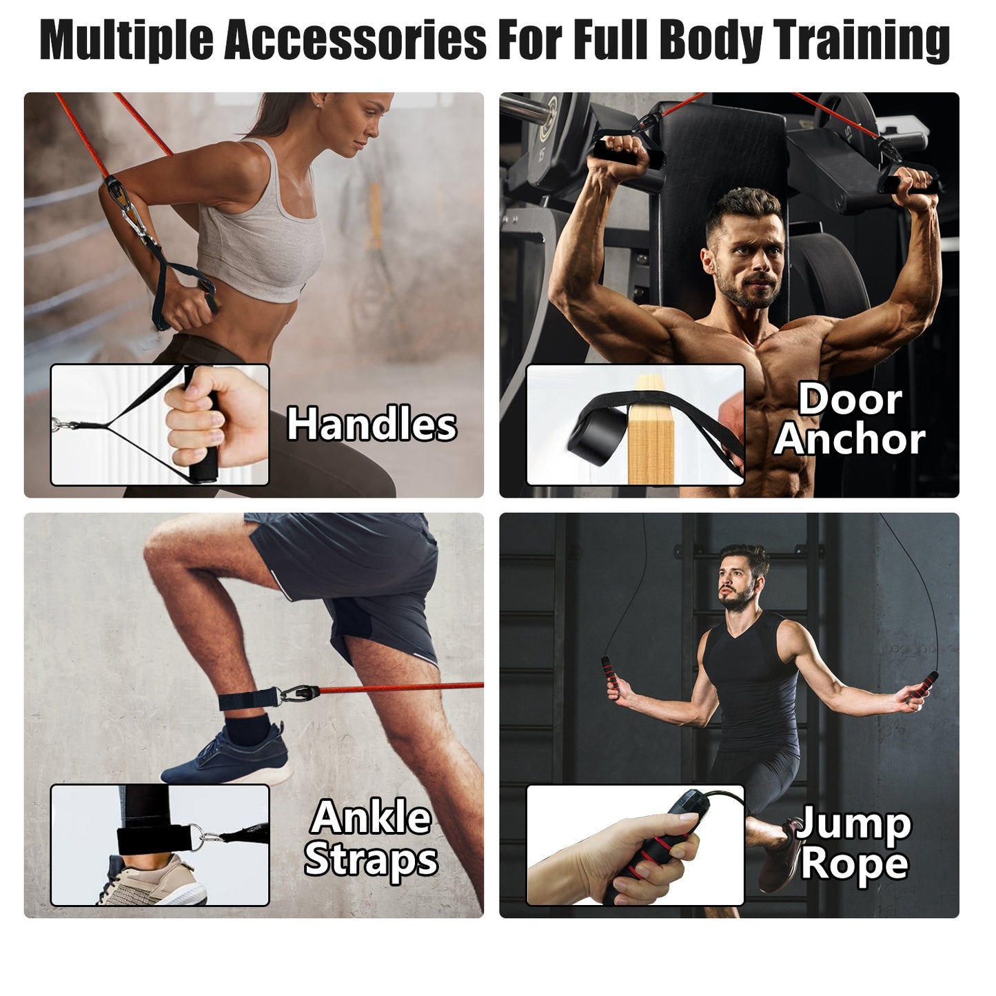 Multifunctional Push Up Board with 15 Fitness Accessories - Black