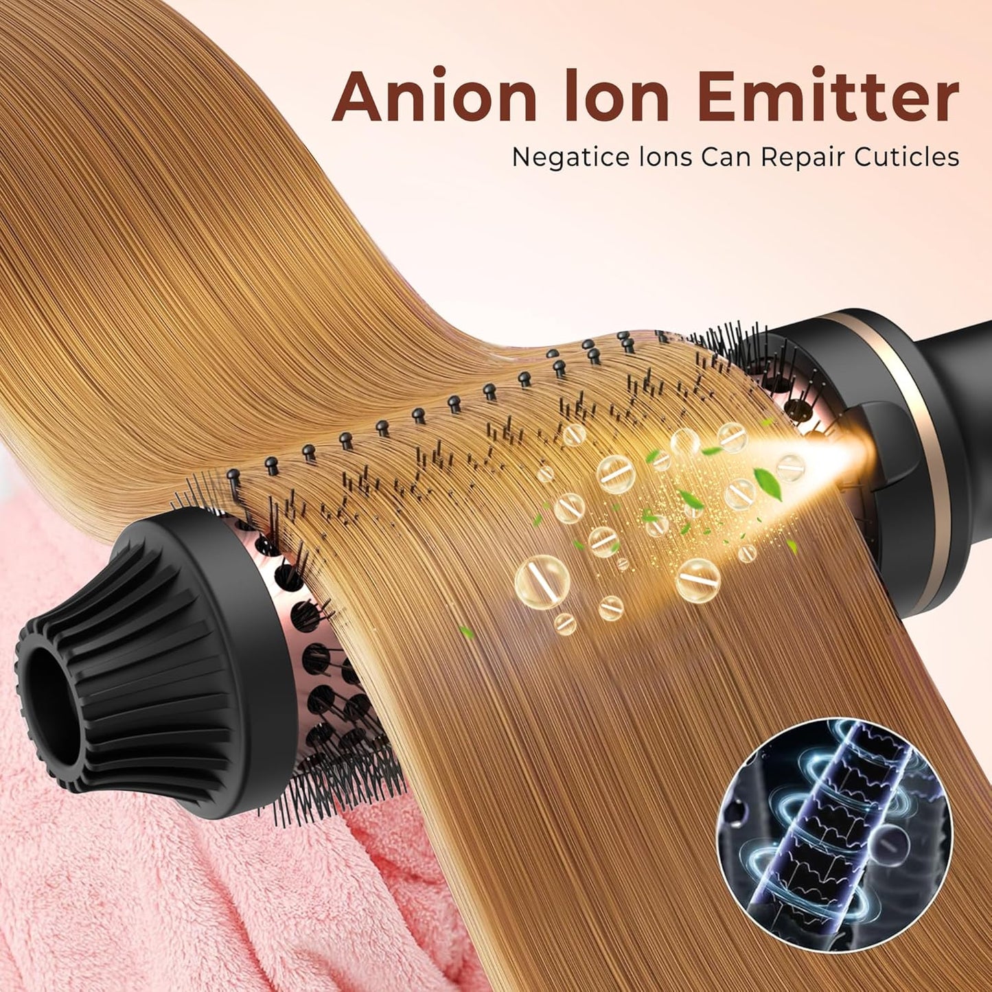 1.5-Inch Ionic Hot Air Curling Brush - Ceramic Thermal Volumizing Styler