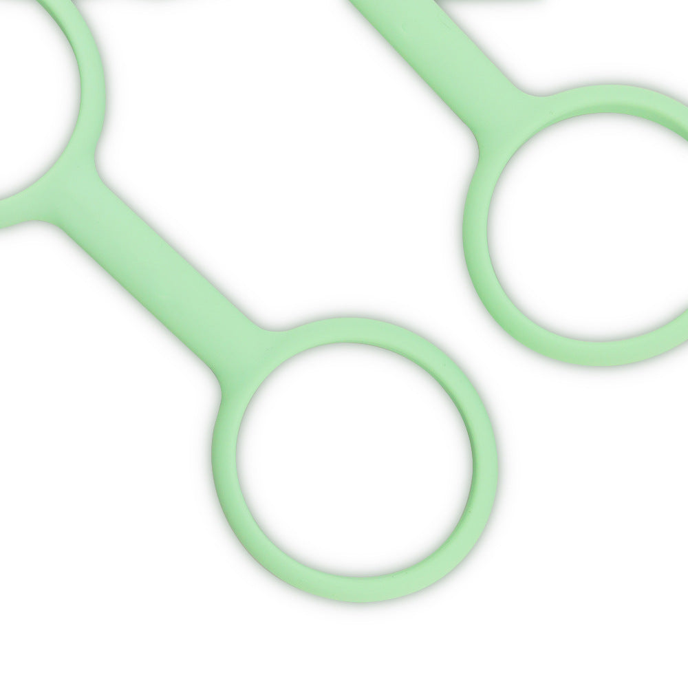 Silicone Soft Handcuffs Toys Set for Adult Wellness - Green & Blue