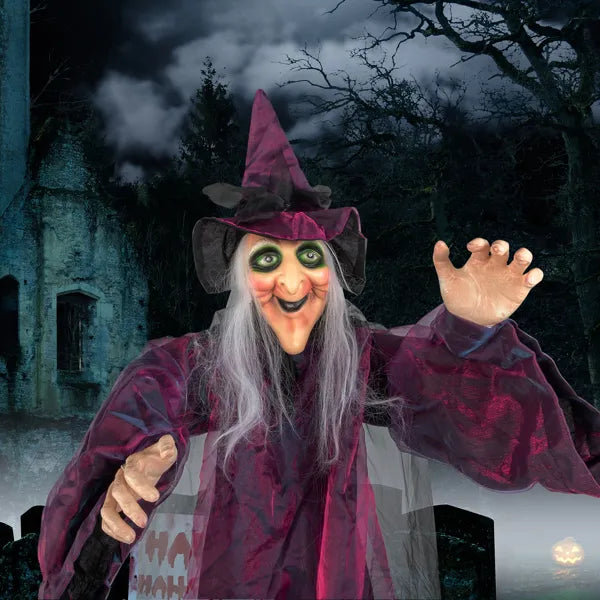 71in Life Size Hanging Witch Decoration with Sound & Light