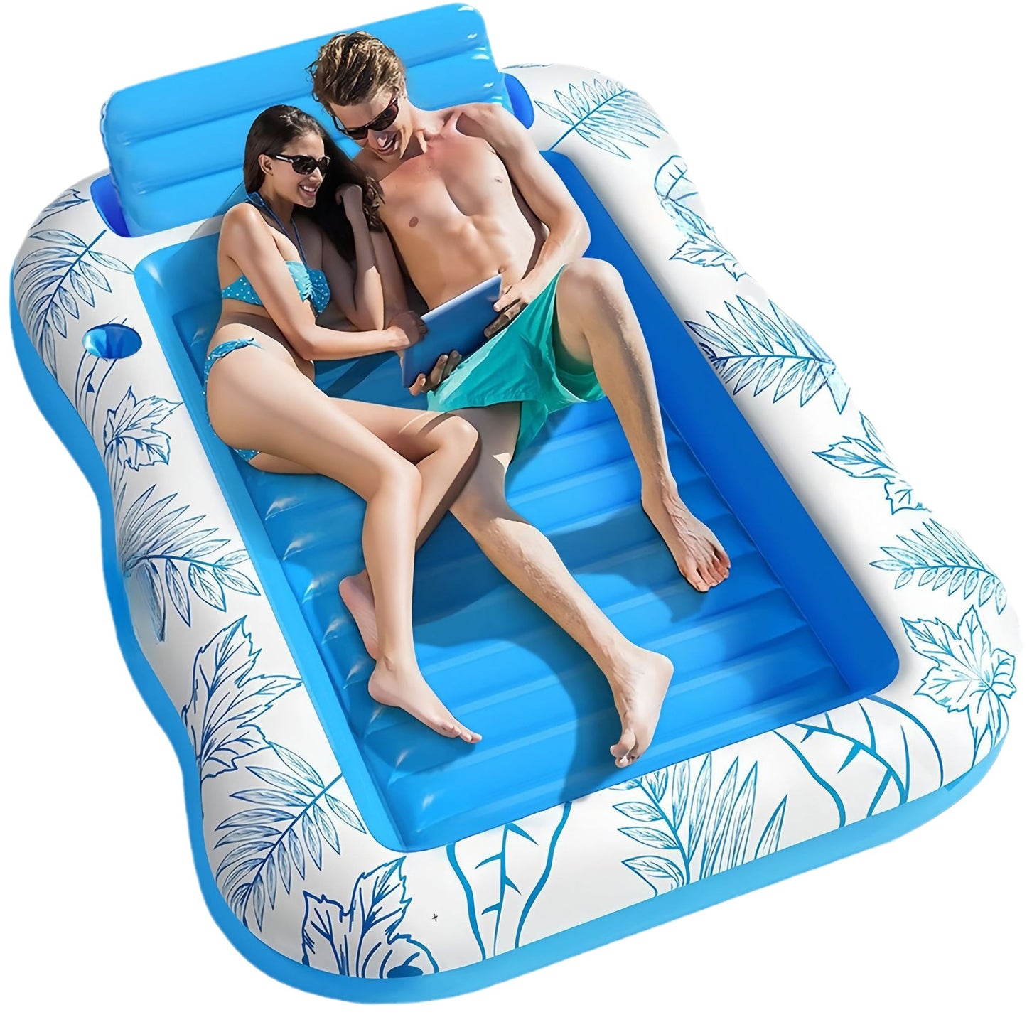 Inflatable Maple Leaf Swimming Ring Float Raft - 214x145cm