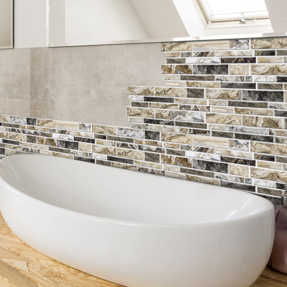 Peel and Stick Imitation Marble Pattern Wallpaper - Taupe