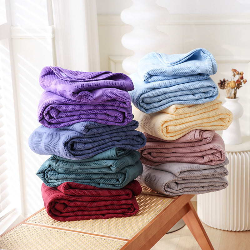 Children's Pure Cotton Waffle Gauze Blanket - Lightweight Bed Covering