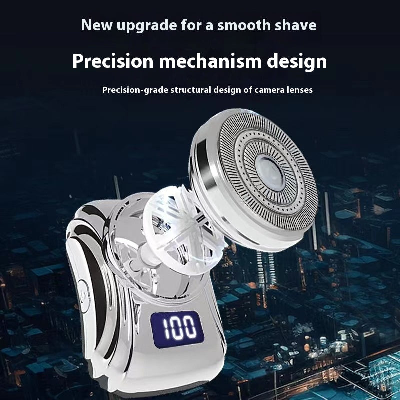 Rechargeable Portable Men Shaver with Washable Cutter Head - Travel Grooming