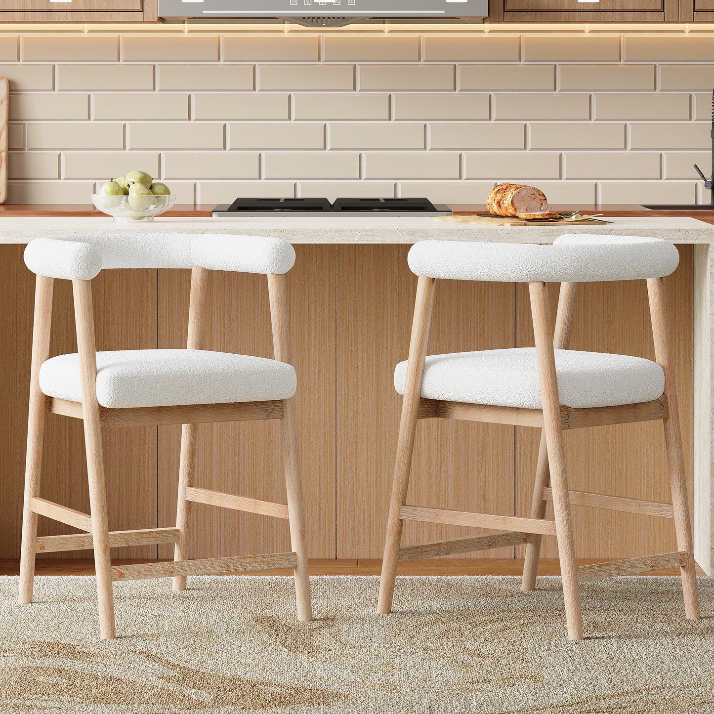 25 Seat Height Bar Stools With Back, Comfortable Counter For Kitchen
