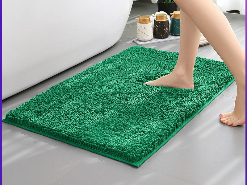 Non-slip Absorbent Bathroom Floor Mat - Stain-Resistant, Dense Woven Chenille