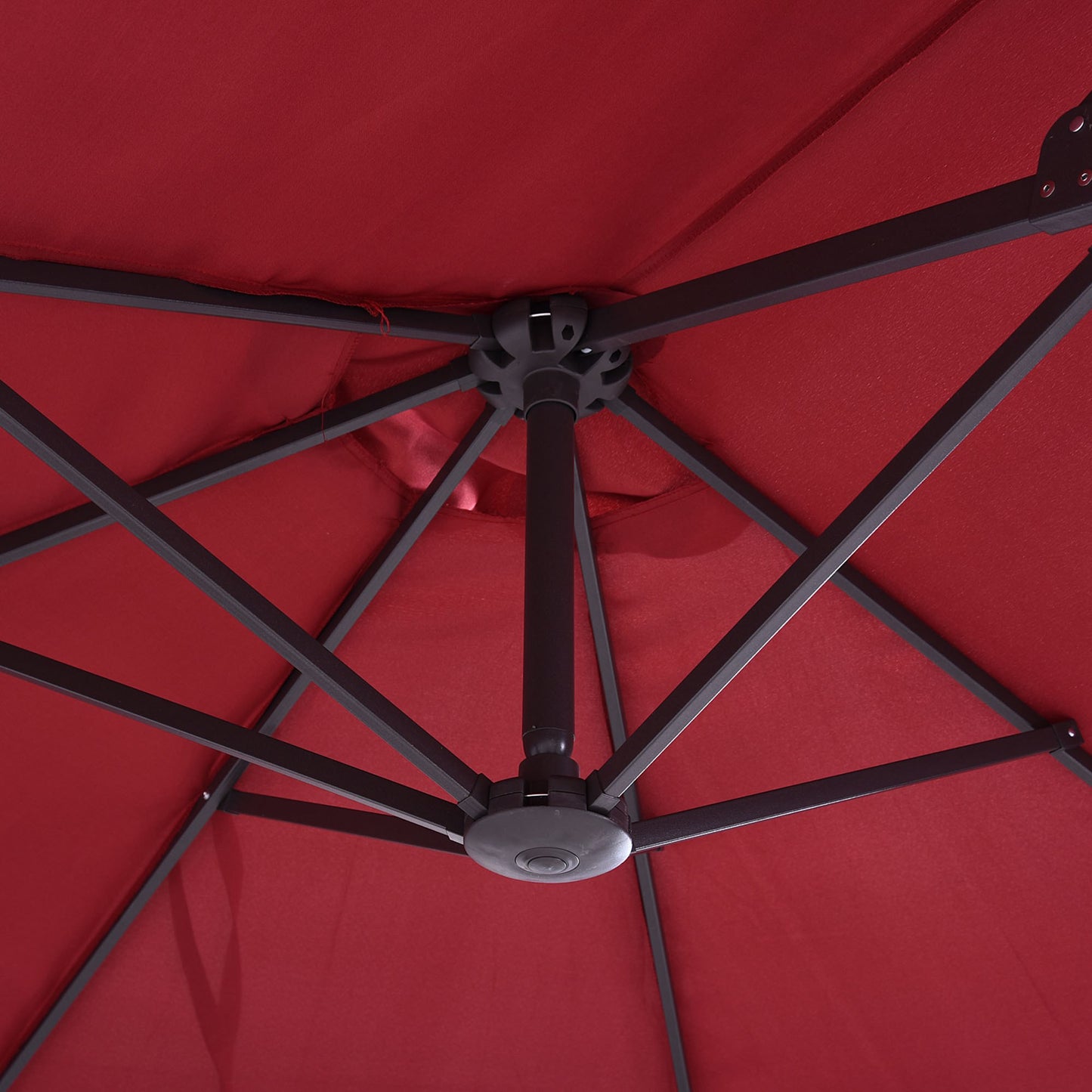 15 ft Double-Sided Patio Umbrella with Crank - Wine Red