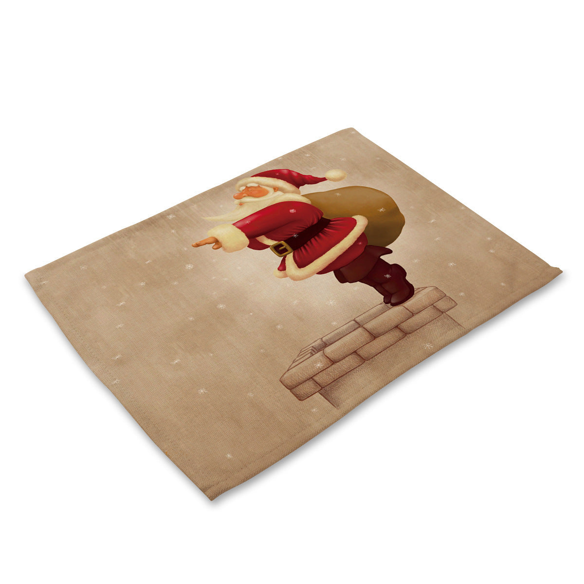 Santa Claus Printed Cotton Linen Placemat - Modern Kitchen Table Decor