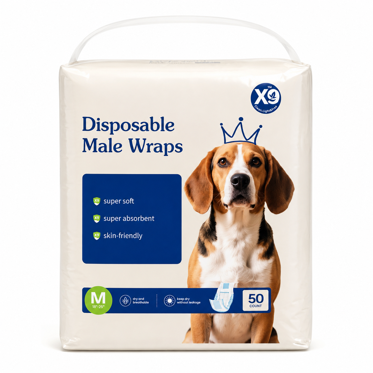 Disposable Male Dog Wraps - Leak-Proof, Breathable, Absorbent Dog Diapers