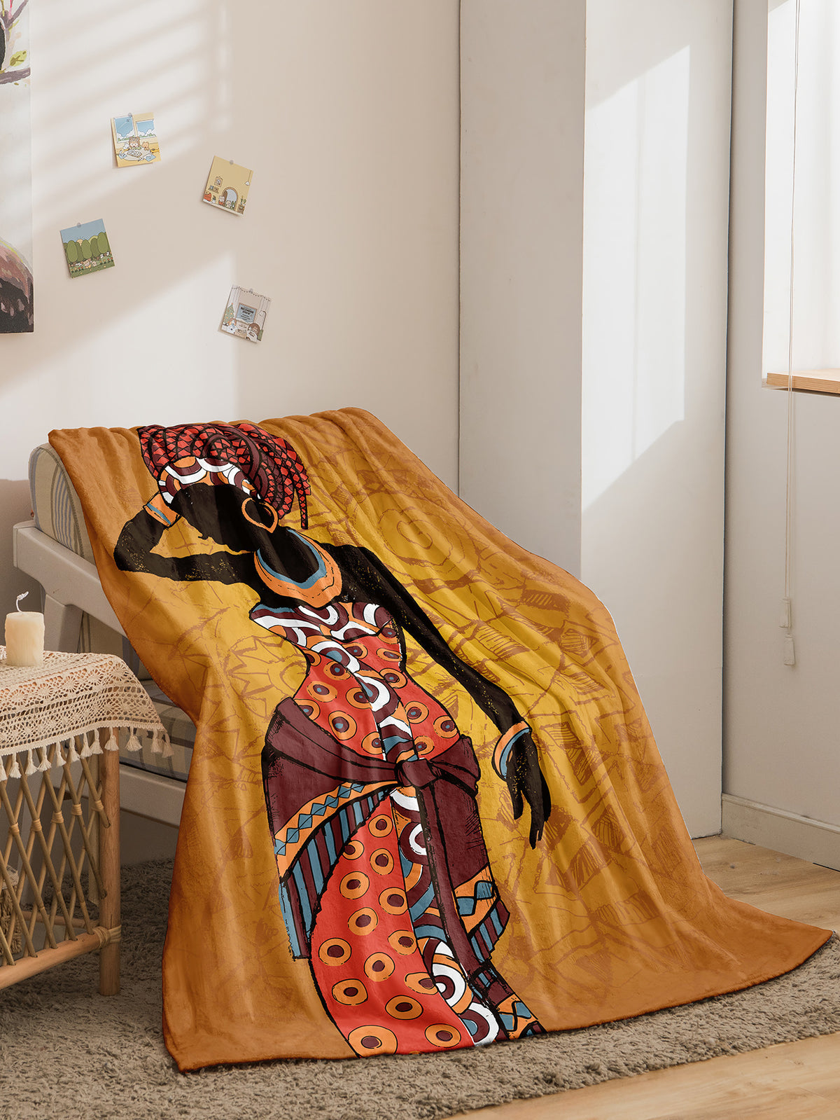 Indian Style Flannel Blanket - Digital Print Bohemian Bedding